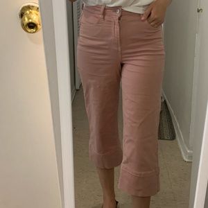 High waisted Pink Denim Culotte